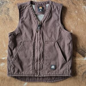 Berne Heartland Sherpa-lined Washed Duck V-neck Vest